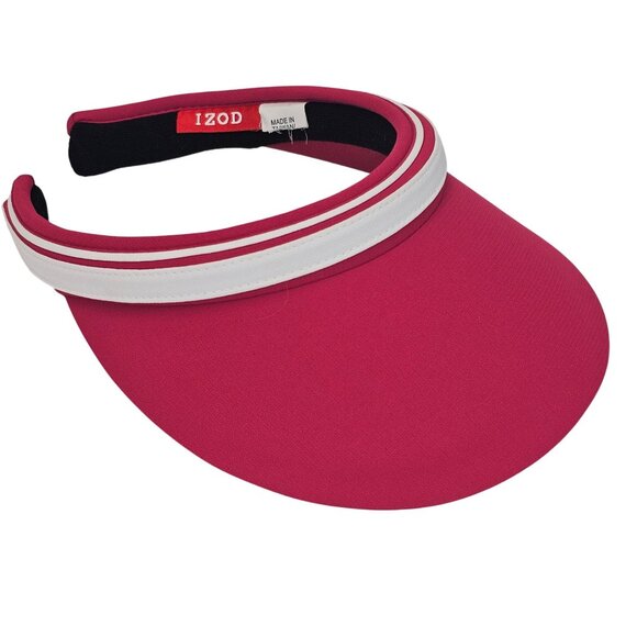 Womens Golf Sun Visor Hat IZOD Bright Pink Summer Outdoor Beach Poolside Travel - Picture 1 of 10